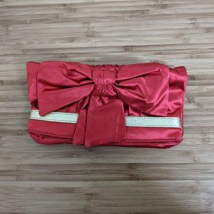 Felix Rey red sating clutch with bow